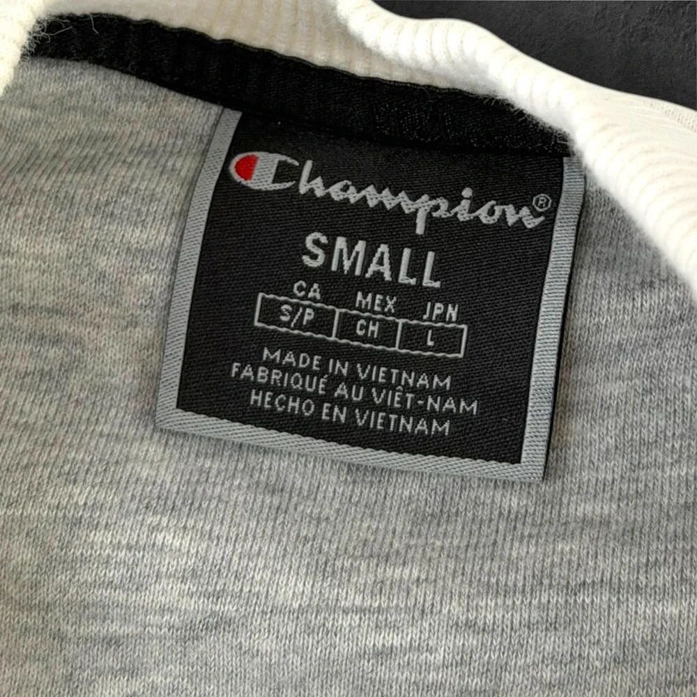 Champion Sweatshirt Mens S White Big Logo‎ Script Crewneck Fleece Pullover